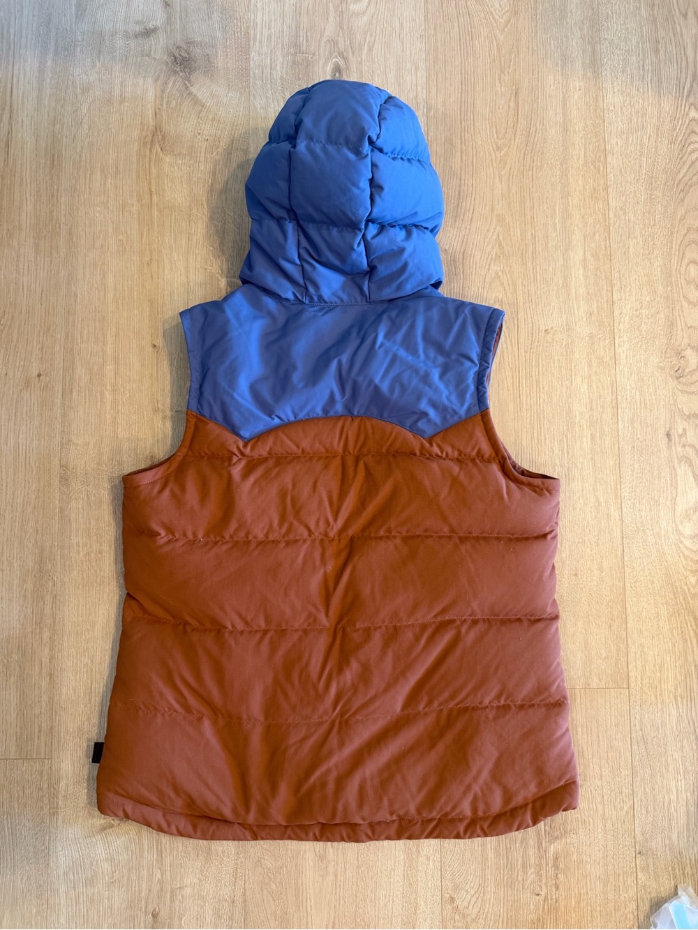 Patagonia Bivy Hooded Vest Womens XL Down Puffer Sisu Brown Outdoor Hiking Zip - Picture 5 of 11